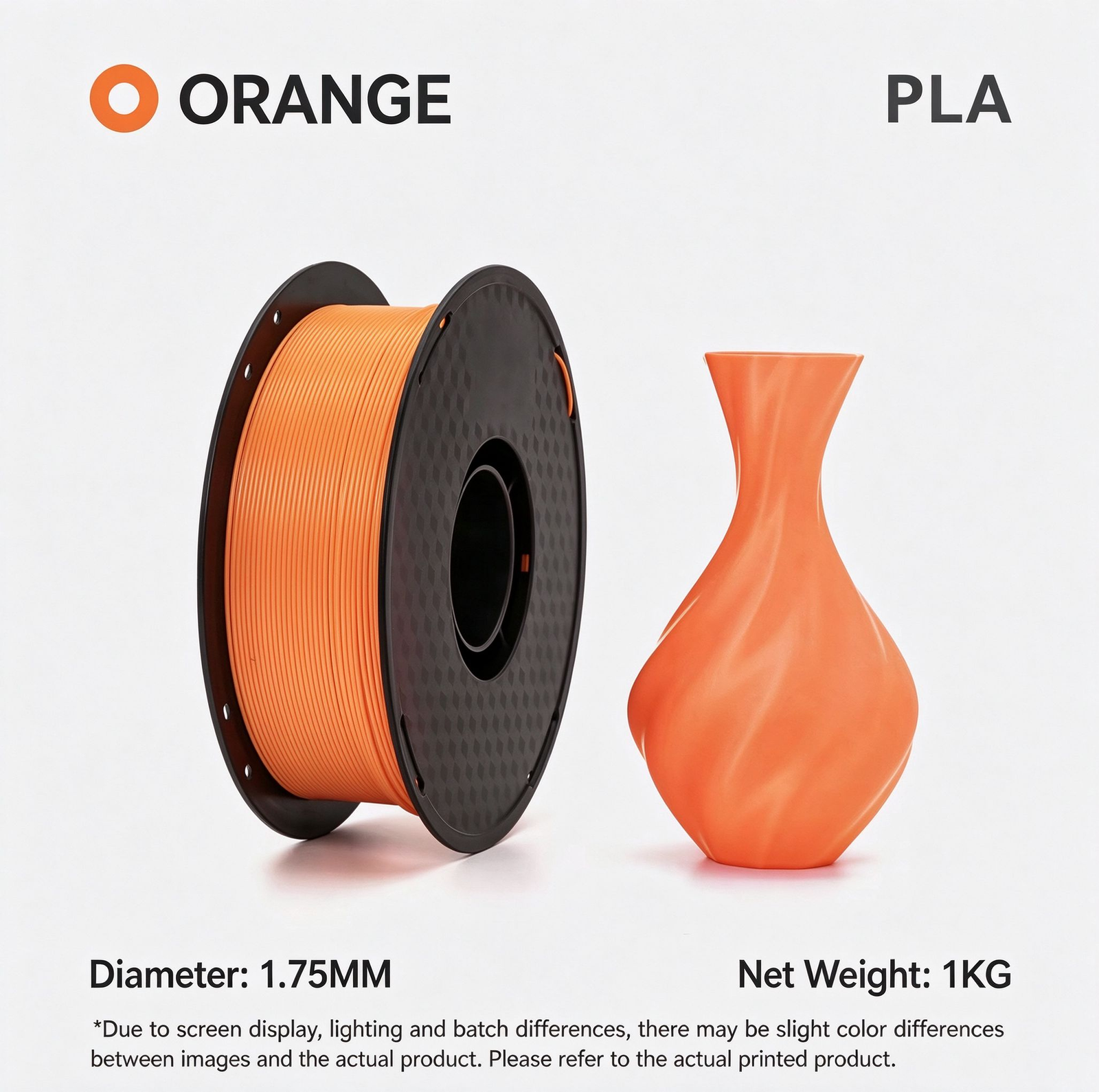 PLA Basic Single Color Filament 1kg spool